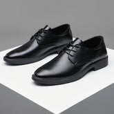Men's Business Travel Round Head Formal Leather Dress Shoes